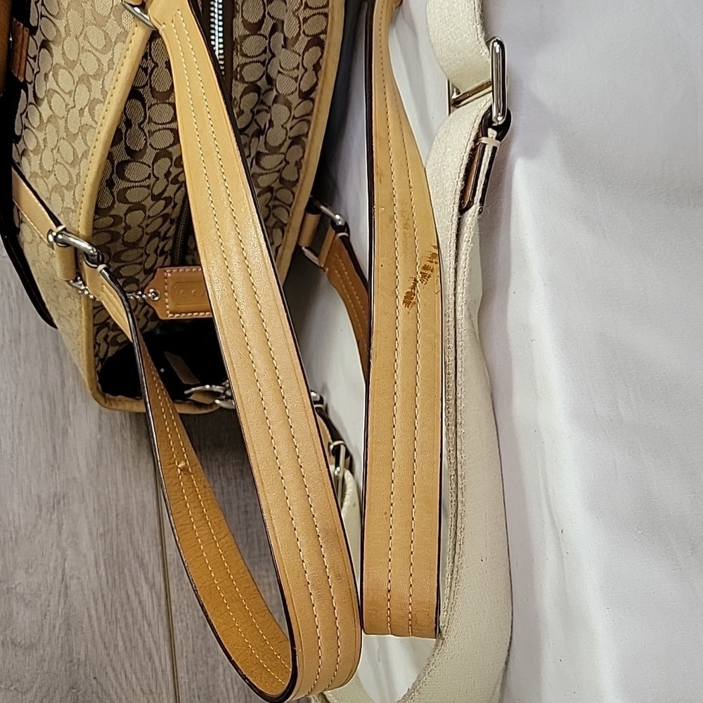 Vintage Coach Signature Canvas/Leather Crossbody Diaper Bag - Picture 6 of 16